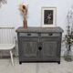 Old Parisian chopping block buffet with vintage shabby patina