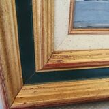 Old oil framed on panel