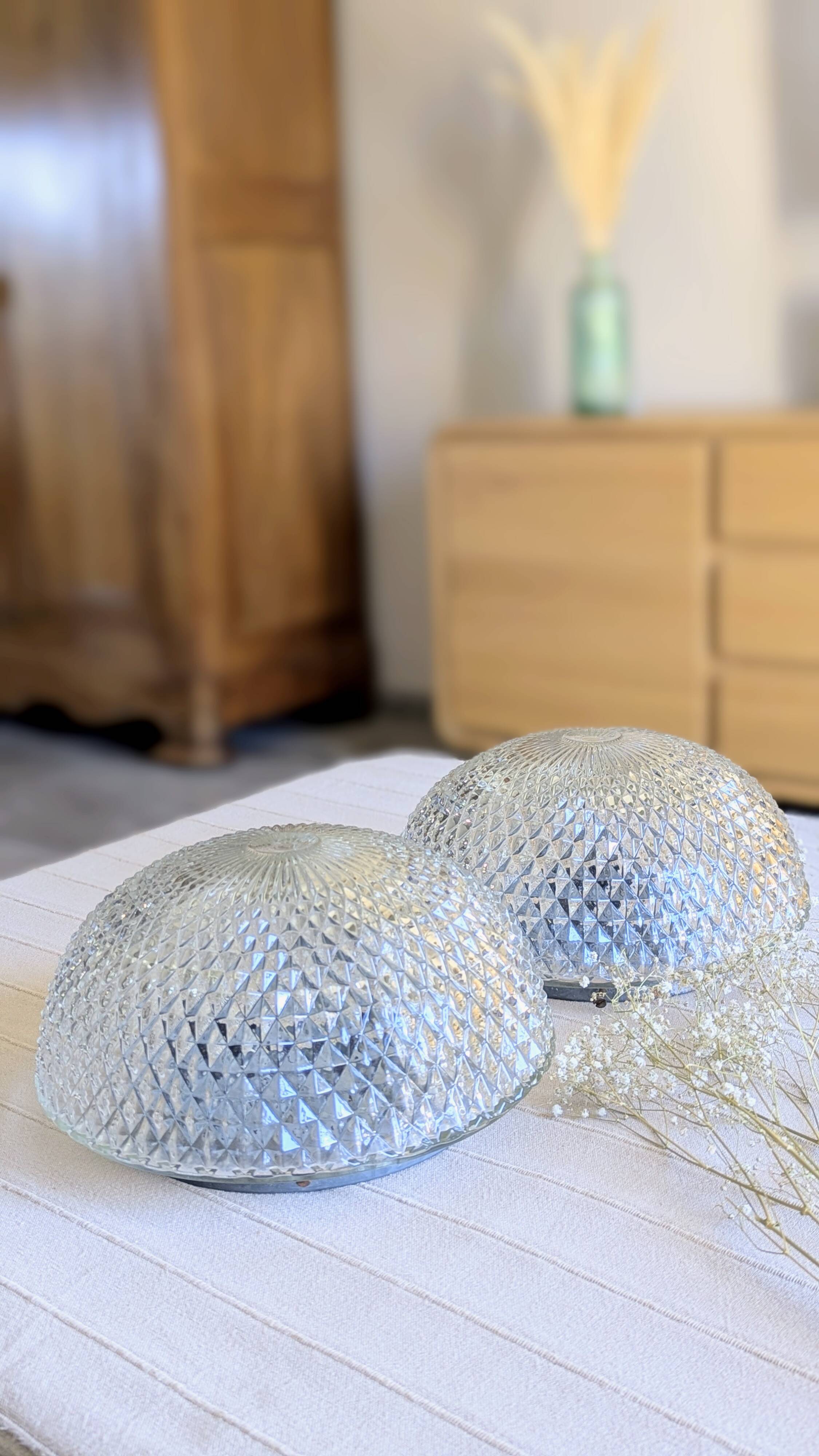 Set of 2 diamond point ceiling lights (L-0185-2)