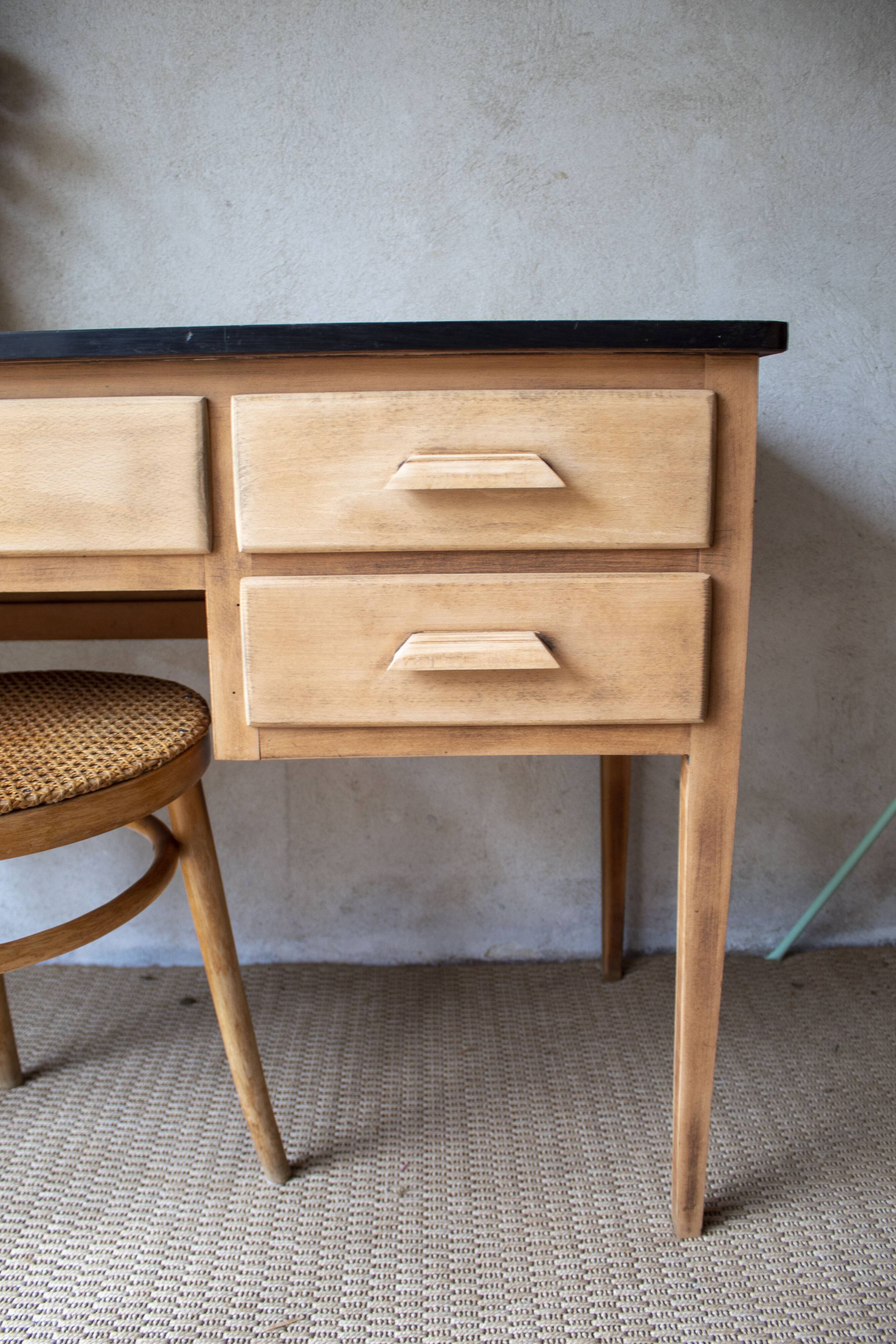 light wood Scandinavian antique desk