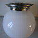 Ceiling lamp luminaire globe ball sphere in opaline glass support metal deco retro