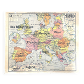 ✶RARE✶ Vintage school map Vidal-Lablache 13, 1920, T112 - Europe