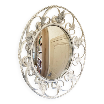 Wrought iron convex mirror, England 1950s