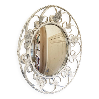 Wrought iron convex mirror, England, 1950s