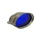 Art Nouveau jardiniere, silver-plated brass, cobalt glass, United Kingdom, 1960s.
