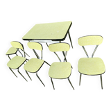 Table et chaises en Formica jaune