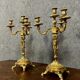 Pair of candlesticks from the Napoleon III period in gilded bronze circa 1850