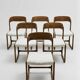 Lot de 6 chaises Baumann modèle Bémol - 1960