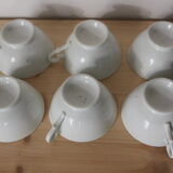Set of 6 white porcelain cups