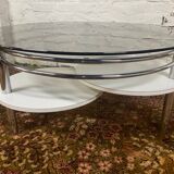 Table basse années 70 plateaux pivotants