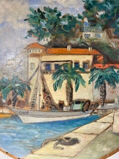 Ancient painting, Marine, the Riviera 50/60s