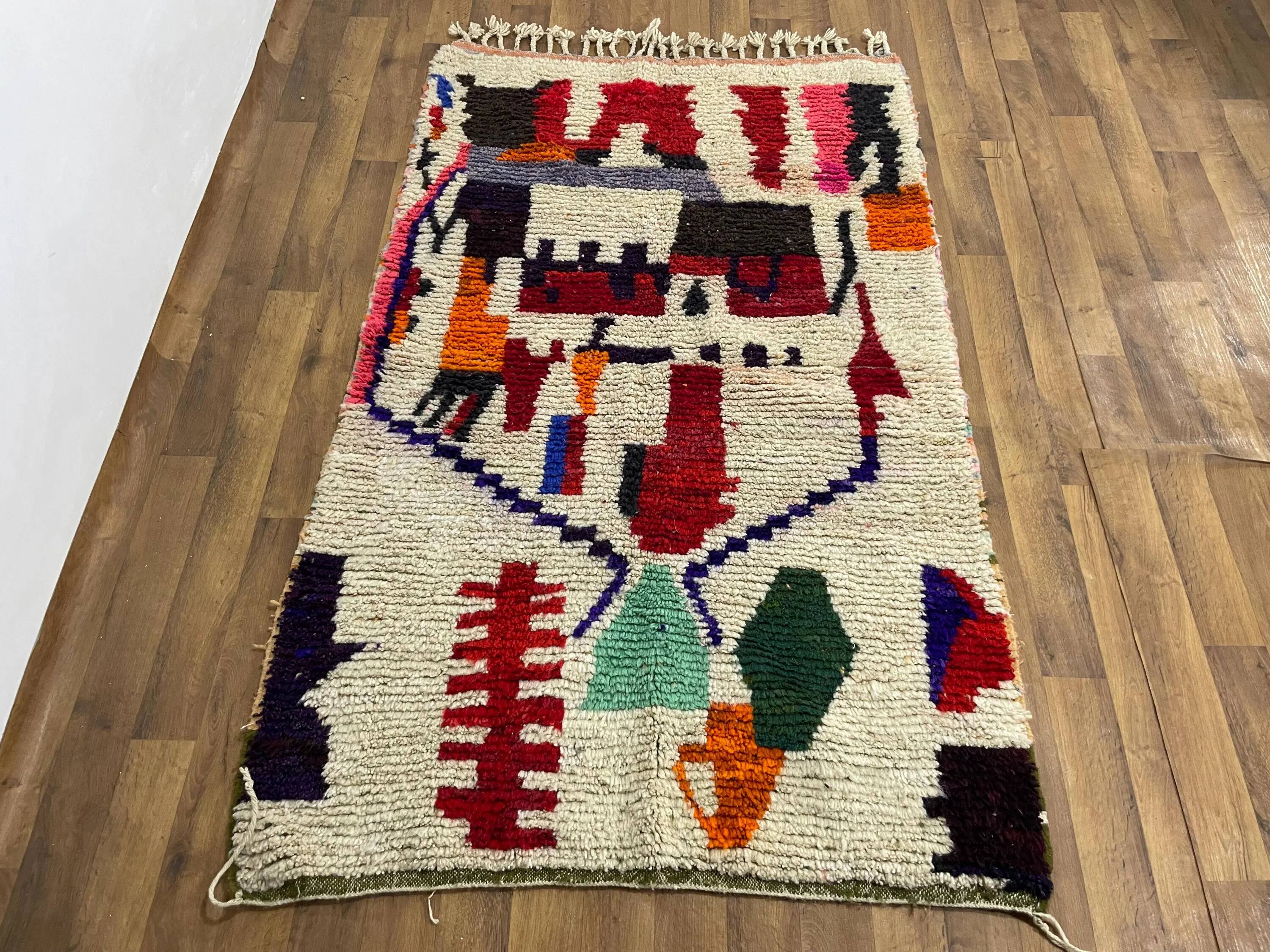 Handmade pure wool Moroccan rug 3x2 m