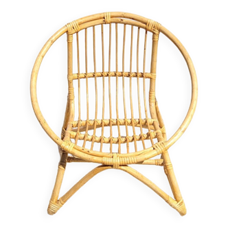 Children's basket armchair in rattan
