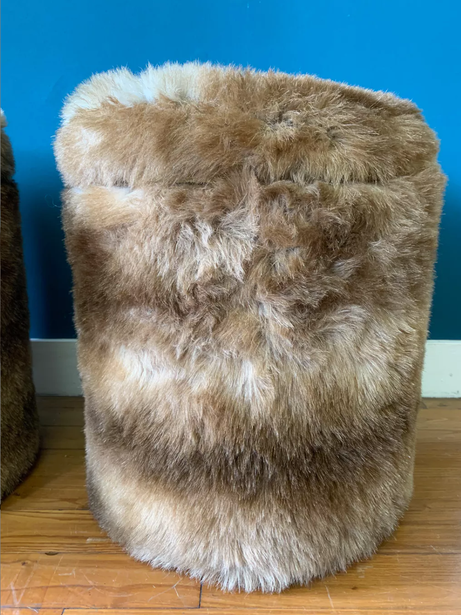 Pair of vintage poufs