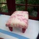 Pouf, footstool toile de jouy