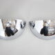 1930s pair of bauhaus chrome plated wall lamps/scones, czechoslovakia