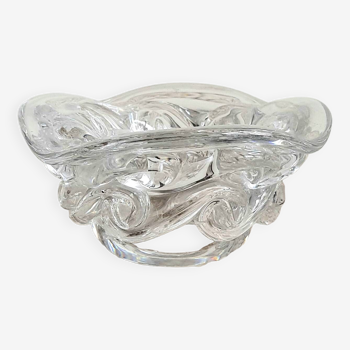 Baccarat crystal ashtray floral pattern - vintage 60s