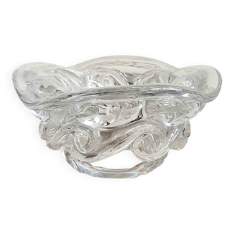 Baccarat crystal ashtray floral pattern - vintage 60s