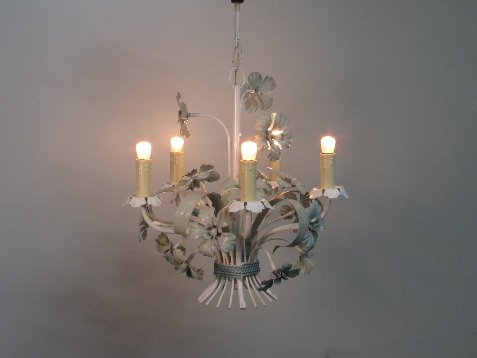 Metal chandelier. Antique. 5 arms.