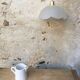 Vintage flower pendant lamp in frosted glass