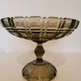 Compotier en verre moulé vert