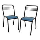 Pair of restored Jean Pauchard Tolix chairs 1960