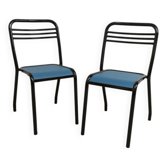 Paire de chaises de Jean Pauchard Tolix 1960 restaurées