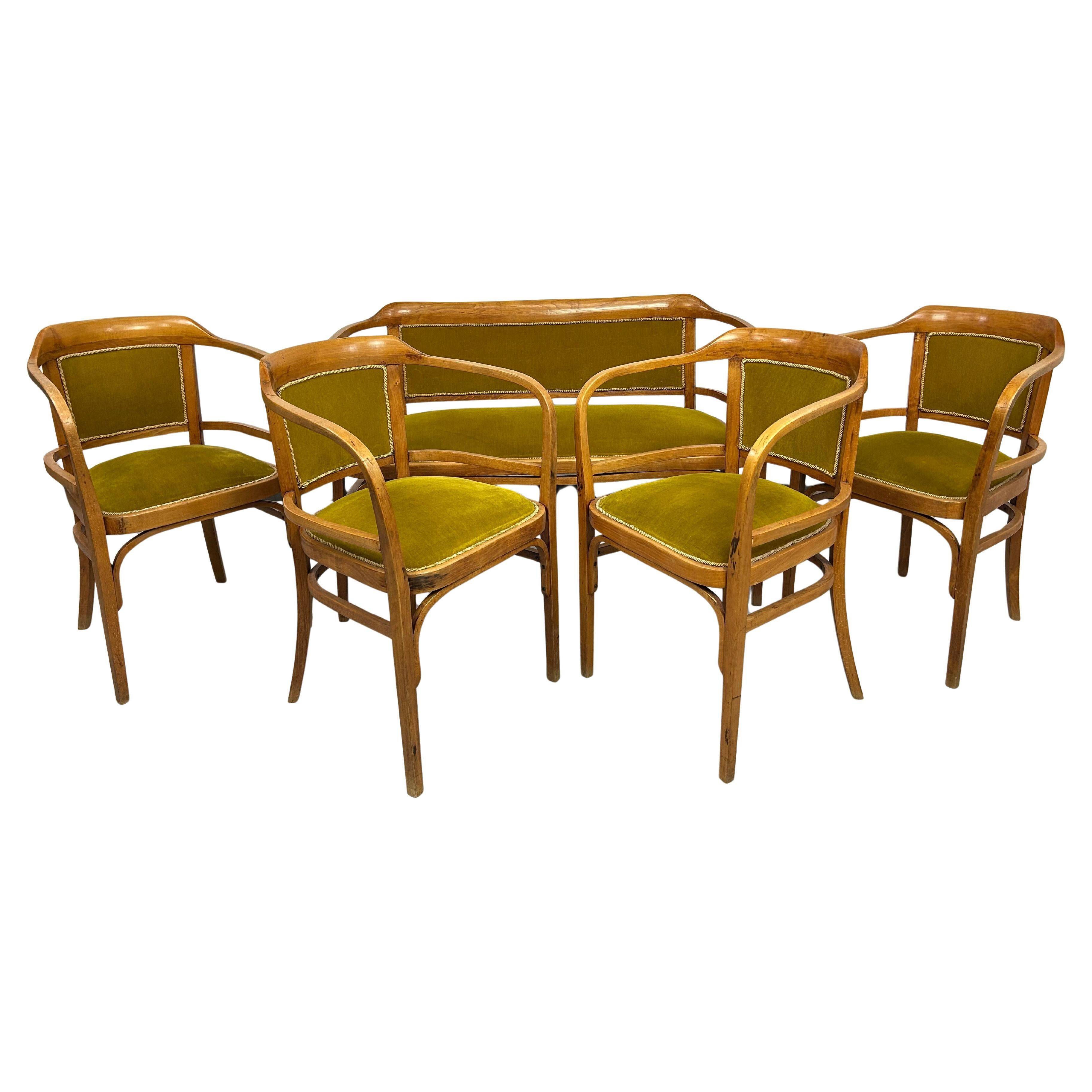 Groupe de sièges Art déco par Otto Wagner
