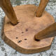 Brutalist tripod stool in solid elm from 1950.