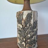 Lampe de table moderne danoise unique Bodil Marie Nielsen avec imprimé feuilles, années 1960