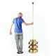 Ceiling light in brass, 205cm, Czechoslovakia 1960s