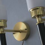 Pair of vintage Swedish brass wall lights by C E Fors for Ewa Varnamo