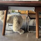 Large parquet effect dining table