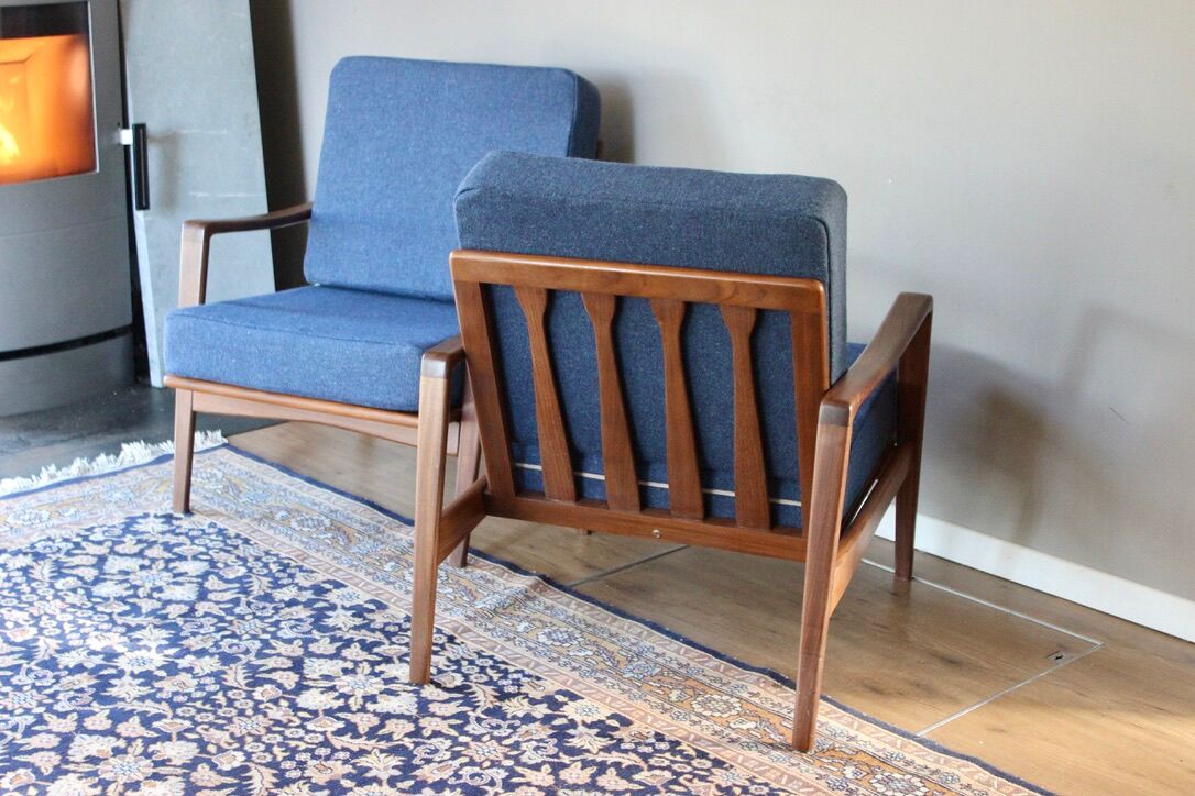 Pair of Scandinavian vintage teak armchairs by Arne Wahl Iversen for Komfort, Denmark, 60s