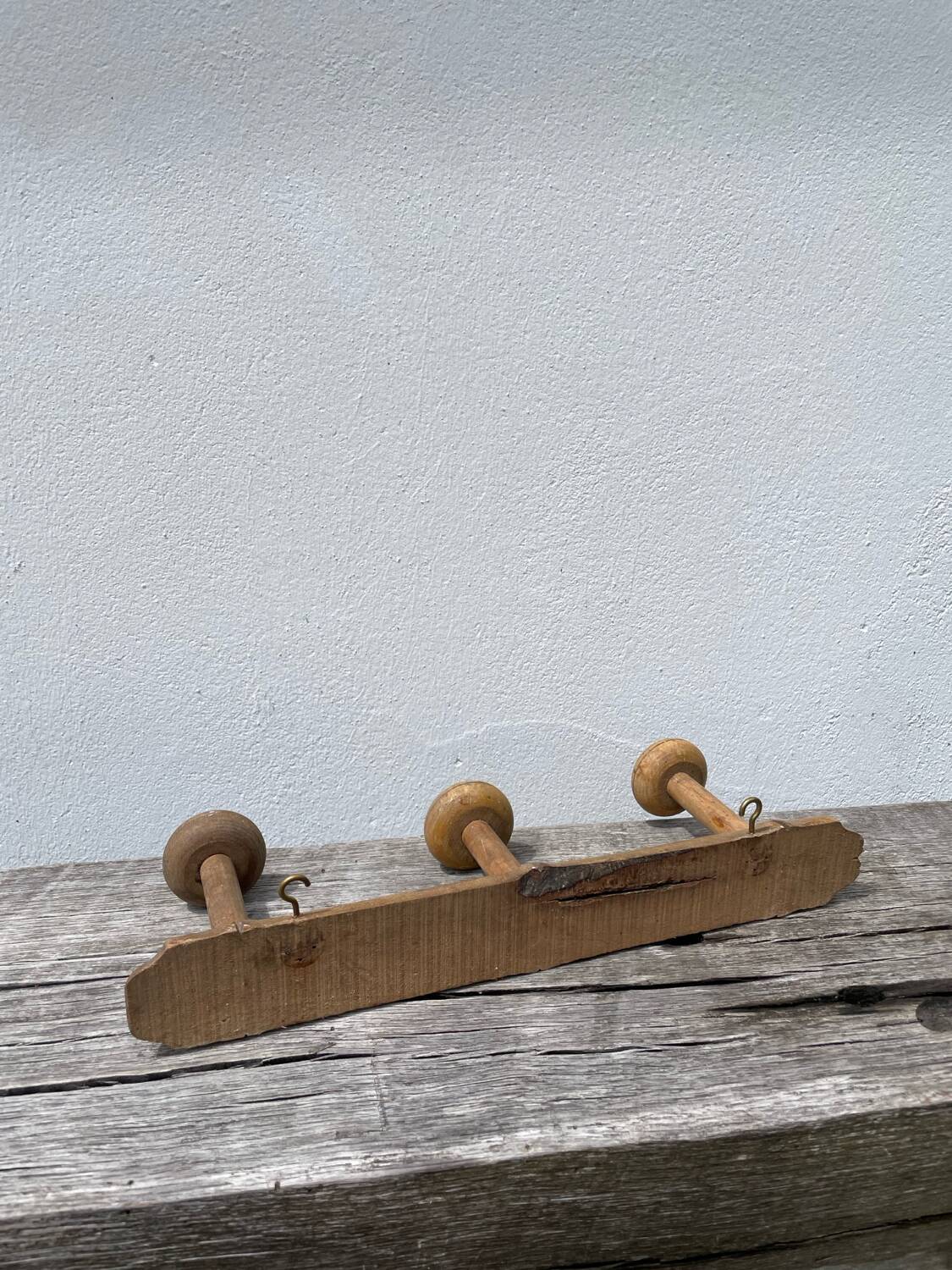 Antique wooden wall coat rack