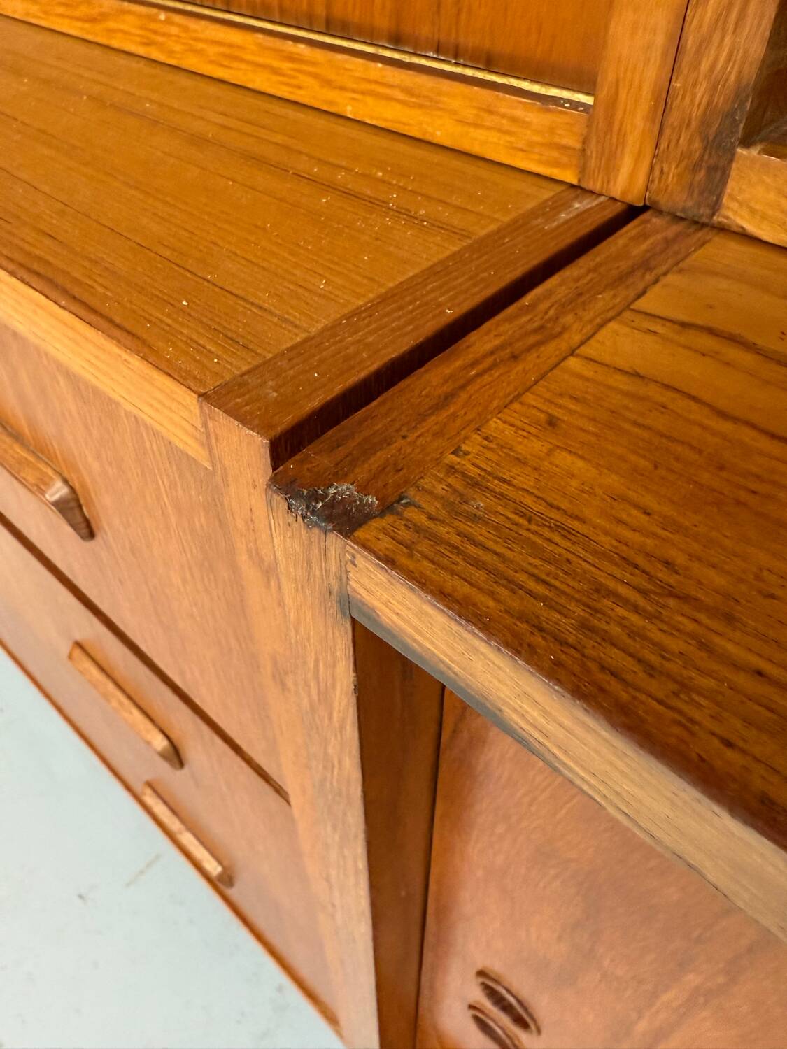Antique 1950s vintage designer oak modular sideboard