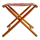 Folding fisherman stool with striped seat