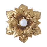 Flower wall lamp leaves golden metal 40cm