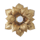 Applique lampe fleur feuilles métal doré 40cm