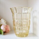 Yellow crystal vase