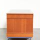Classic wooden desk in English style with 4 drawers and a blue leather top