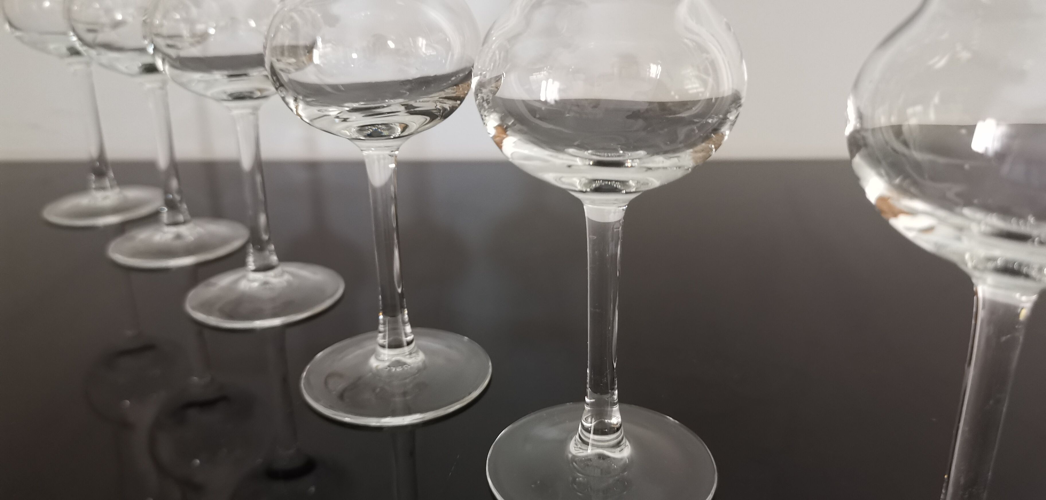 Set of 6 crystal glasses with grappa/digestive Italian Luminarc