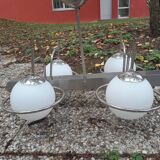 Chrome pendant light.