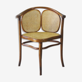 Fauteuil Thonet N°2 vers 1890 assise en selle cannée rare modèle canné