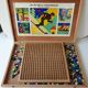 Jeu Ancien en bois - Jeu de grille personnages - Bois de Mégève (Vintage)