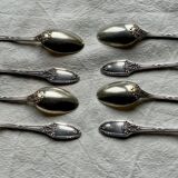Service of 8 silver-plated metal moka spoons Boulenger