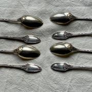 Service of 8 silver-plated metal moka spoons Boulenger