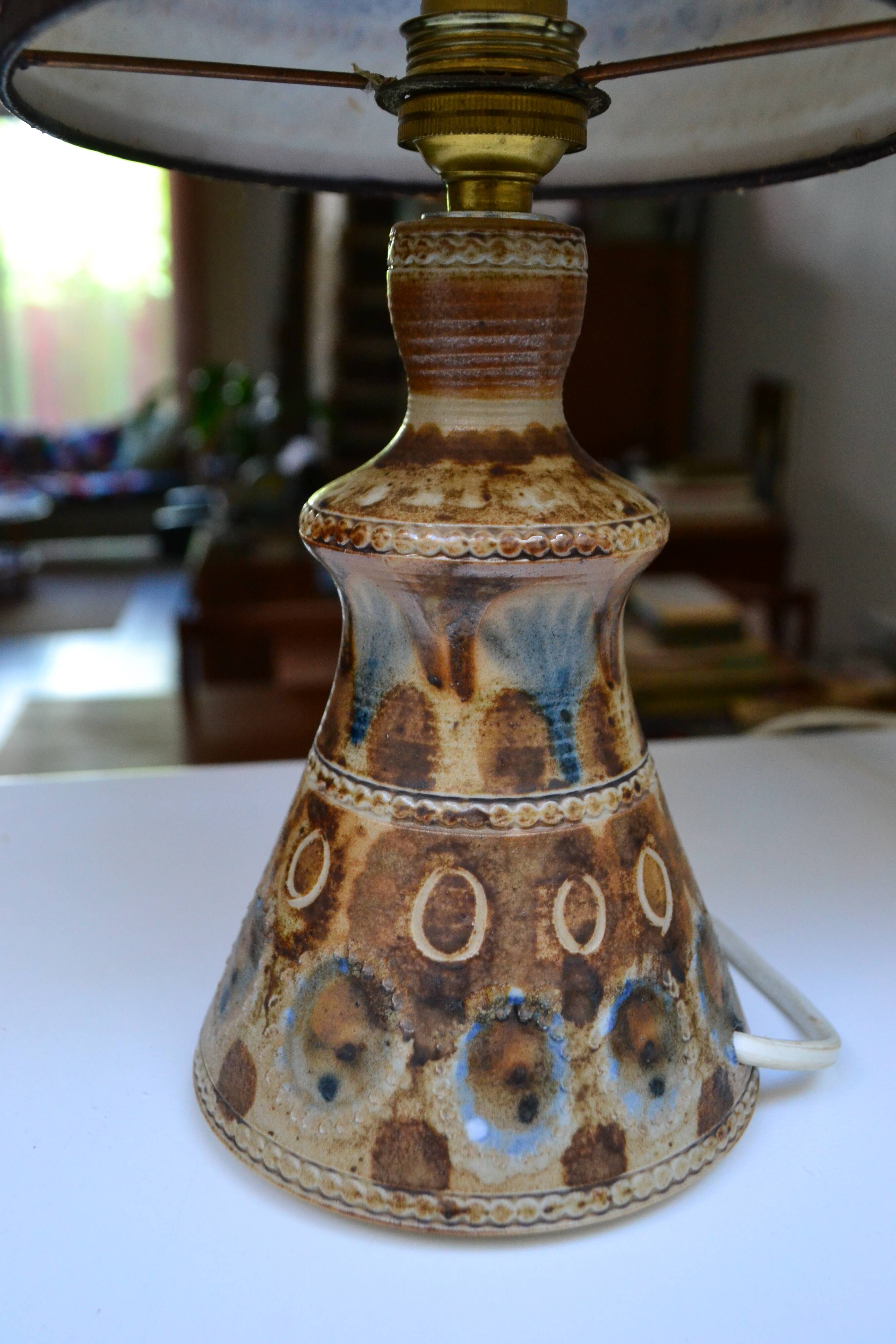Pair of bedside lamps by Jean-Claude Courjault, ceramic, 1970s.