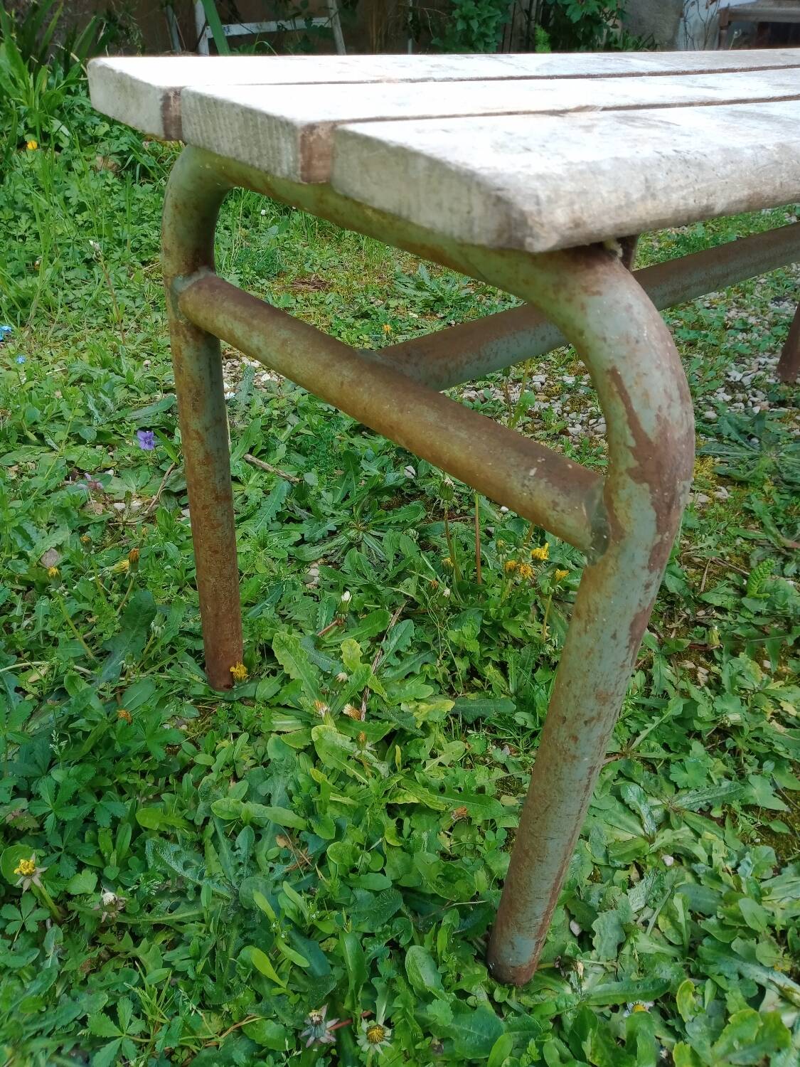 School bench from the 1950s, length 210 cm