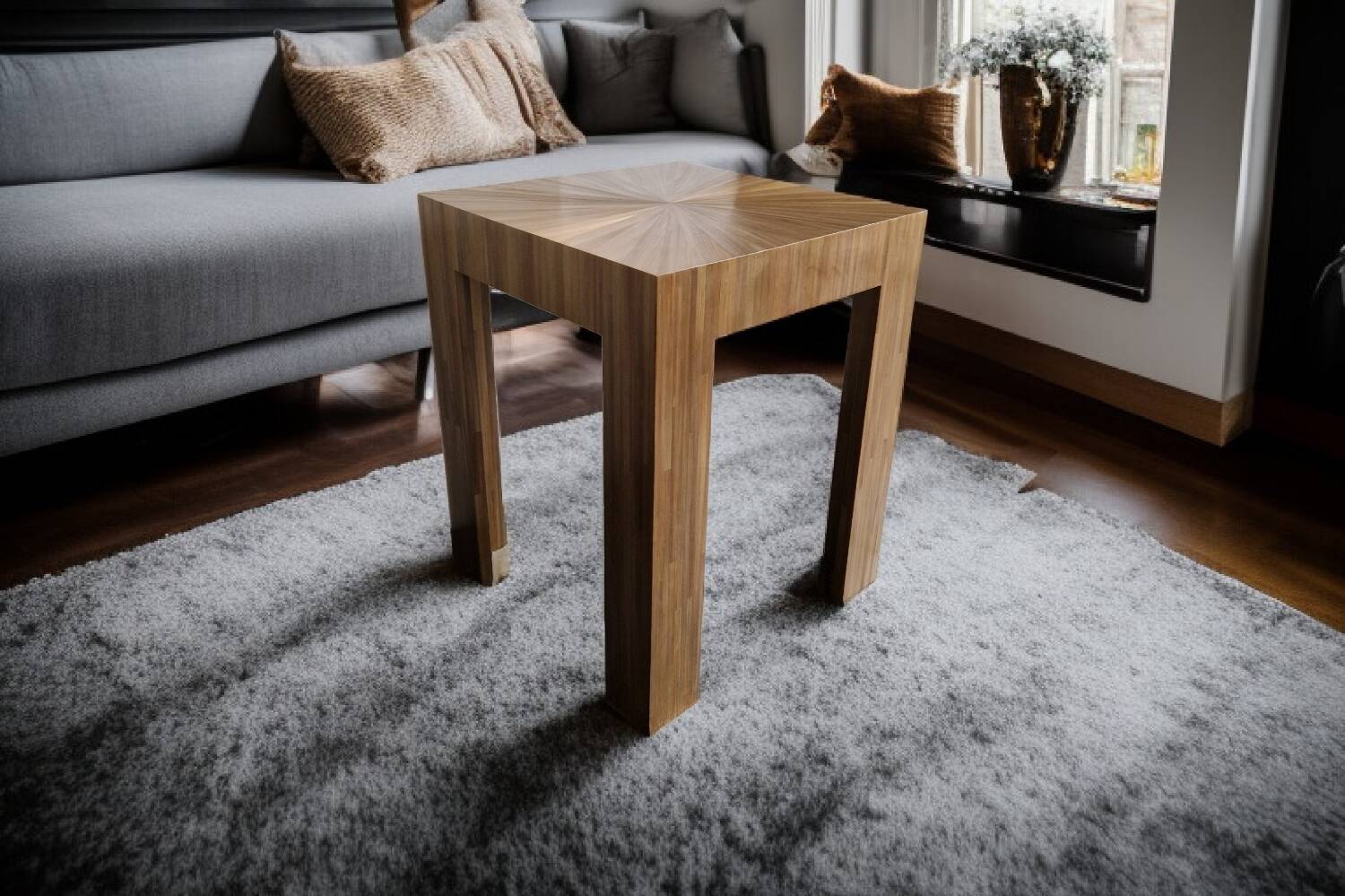 Wood marquetry table Benoît Cazes 2023 - Art Deco reissue JM Frank